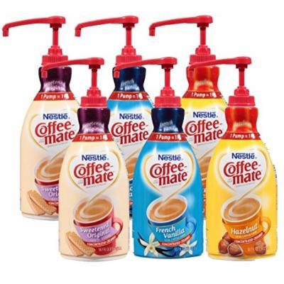Coffee Mate Liquid Concentrate 1.5 Liter Pump Bottle - Variety 3 Pack - Original Sweetened Cream, French Vanilla & Hazelnut - 2 COUNT