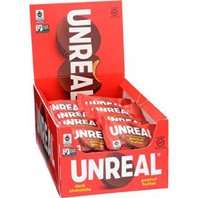 UNREAL Gluten-Free, Vegan, Non-GMO Dark Chocolate Peanut Butter Cups 40-ct Caddy - perfect for office snack rooms!