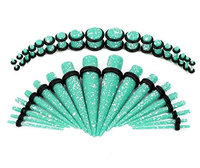Bodyj4you 36 pcs Gauges Kit 14G-00G Spots Aqua Acrylic Tapers Plugs O-Ring
