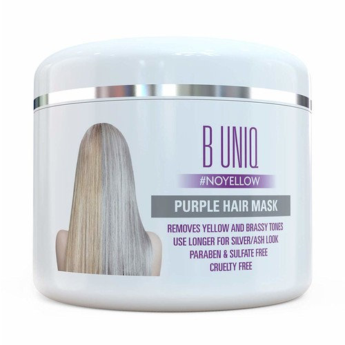 Purple Hair Mask For Blonde, Platinum & Silver Hair Banish Yellow Hues Blue Masque to Reduce
