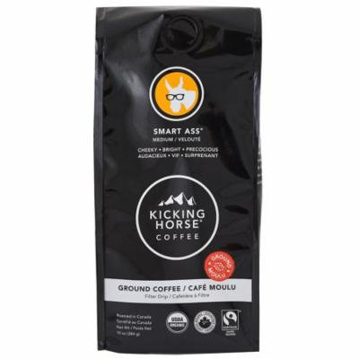 Kicking Horse, Smart Ass, Medium, Ground Coffee, 10 oz (pack of 6)