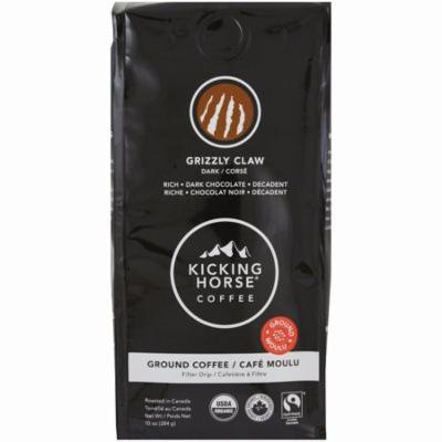 Kicking Horse, Grizzly Claw, Dark, Ground Coffee, 10 oz (pack of 3)