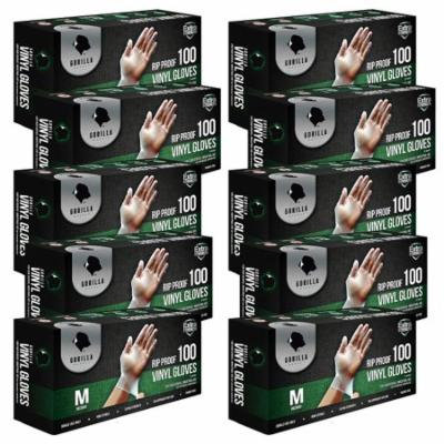 Gorilla Supply Rip-Proof Vinyl Gloves, Medium - 1000 count, 10 boxes of 100