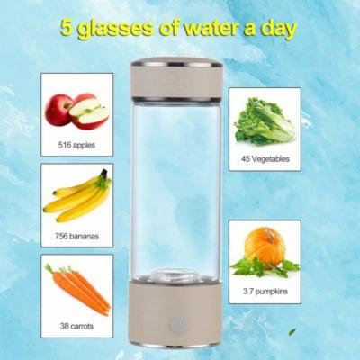 400ML Portable Intelligent Hydrogen Rich Ionizer Water Bottle USB Rechargeable
