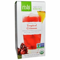 Rishi Tea, Organic Artisan Iced Tea, Tropical Crimson, Caffeine-Free, 5 1-Quart Iced Tea Sachets, 2.29 oz(pack of 6)
