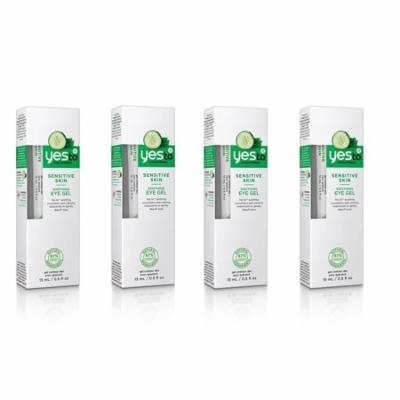 Yes To Cucumbers Sensitive Skin Soothing Eye Gel, 0.5 Oz (Pack of 4) + Beyond BodiHeat Patch, 1 Ct