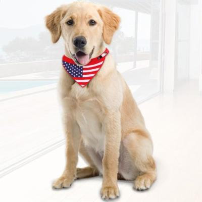 Flag Pet Collar Adjustable Pet Dog Cat Collars Triangle Scarf PU Puppy Collar