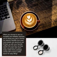 2PCS Filled Reusable Coffee Shell Stainless Steel Filter with Coffee Spoon