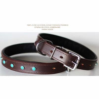 Rhinestone Dog Puppy Collar Crystal Cow Leather Western 6041