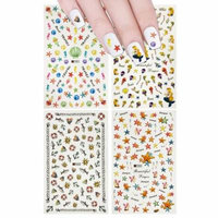 ALLYDREW 4 Sheets Nail Stickers Nail Art Nail Decal Set - Under the Sea Mermaid Nail Stickers