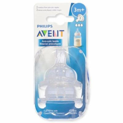 Avent 2-Pack Medium Flow Anti-Colic Bottle Nipples