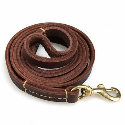 Adjustable Portable Leather Training Walking Lead Strap Dog Leash With Shovel 78inch Brown USHHE