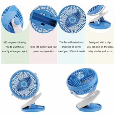 Portable Hand-held Rechargeable Battery Clip On Fan For Baby Stroller Desk Car