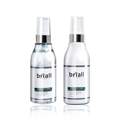 Briall Homme Men's Anti-Sebum Skin & Lotion each 4oz Set for Oily Skin