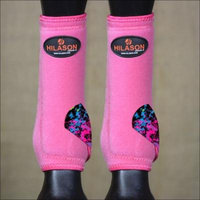 MEDIUM HILASON HORSE REAR HIND LEG PROTECTION ULTIMATE SPORTS BOOT PINK SPLATTER
