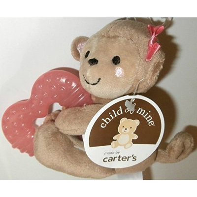 Child of Mine Soft Girl Monkey Plush with Teething Ring and Rattle
