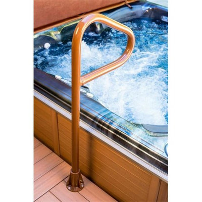 Hot Tub Products SS-36-BB Spa Ease 36 in. Safety Rail Deck Series With Lift And Turn Base - Bourbon Brown