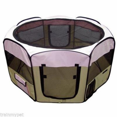 Felji Pet Playpen Dog Puppy Folding Exercise Kennel 45 Inch Pink
