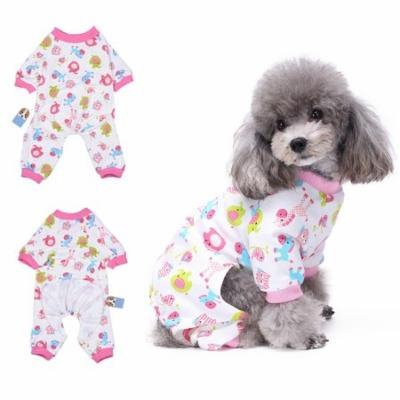 Girl12Queen Cute Cartoon Print Unisex Dog Pajamas Four-legged Jumpsuit Clothes Pet Sleepwear