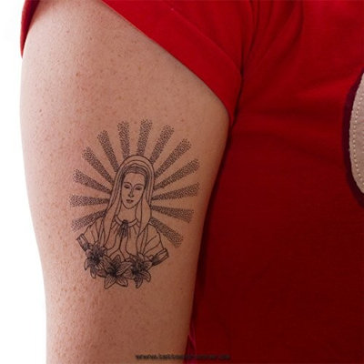 2 x praying virgin Maria as black Tattoo -Virgin Maria Tattoo (2)