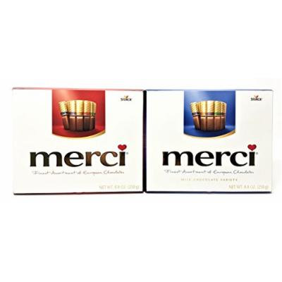 Merci European Rich & Milk Chocolates Variety (Red + Blue Variety, 8.8oz/box)