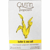 Quinn Popcorn, Microwave Popcorn, Butter & Sea Salt, 2 Bags, 3.5 oz (98 g) Each(pack of 3)