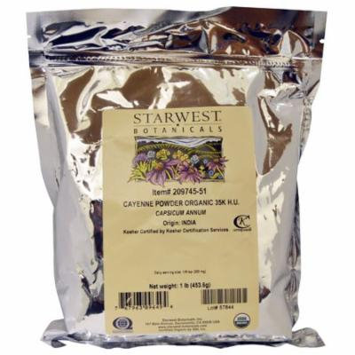 Starwest Botanicals, Organic Cayenne Powder 35K H.U., 1 lb (pack of 2)