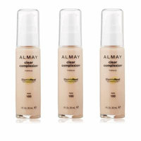 Almay Clear Complexion Makeup Foundation with 4 in 1 Blemish Eraser, #100 Ivory (Pack of 3)