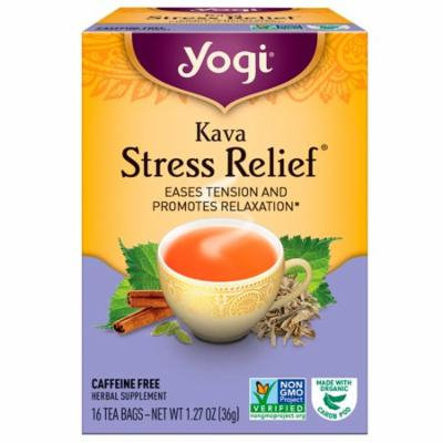 Yogi Tea, Kava Stress Relief, Caffeine Free, 16 Tea Bags, 1.27 oz(pack of 3)