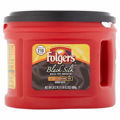 Folgers Black Silk Dark Roast Ground Coffee, 24.2 oz