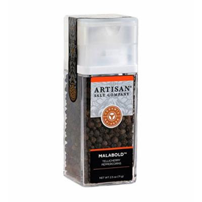 Malabold Tellicherry Whole Black Peppercorns - Artisan Grinder Jar - 2.5 oz.