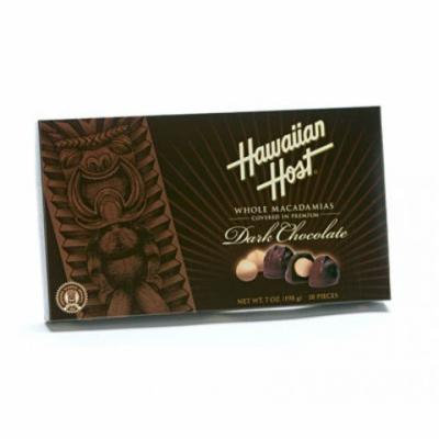 Hawaiian Host Whole Macadamias Premium Dark Chocolate 7 oz Box (Pack of 12)