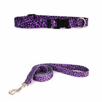 Yellow Dog Design Leopard Purple Pet Standard Collar and Lead Set