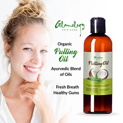 Glamology Organic Pulling oil with Coconut,Neem,Clove .100% NATURAL with Great Taste,Very effective and Light.