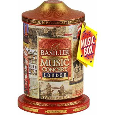 Basilur , London Music Tin , Music Concert Collection , Pure Ceylon Black Tea with amaranth, cornflower, bergamot and chocolate , Metal Caddy , 20 Pyramid Tea Bags , Gift of Tea , Pack of 1