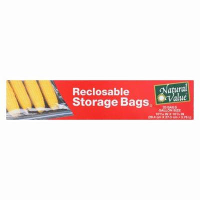 Natural Value Reclosable Storage Bags - Pack of 12 - 20 Count