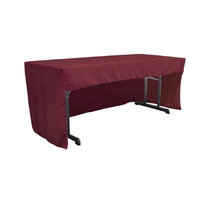 LA Linen TCpop-OB-fit-96x30x30-BurgundyP17 2.26 lbs Open Back Polyester Poplin Fitted Tablecloth Burgundy