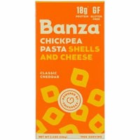 Banza, Chickpeas Pasta Shells and Cheese, Classic Cheddar, 5.5 oz(pack of 12)