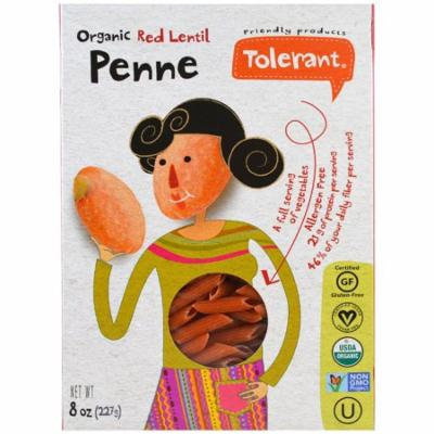 Tolerant, Organic Red Lentil, Penne, 8 oz (pack of 3)