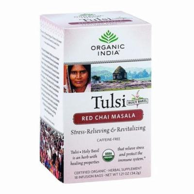 Organic India Organic Tulsi Tea - Red Chai Masala - 18 Tea Bags - Pack of 6