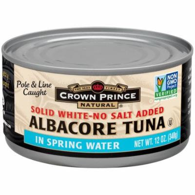 Crown Prince Natural, Albacore Tuna, Solid White-No Salt Added, In Spring Water, 12 oz (pack of 3)