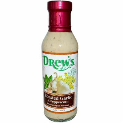 Drew's All Natural, Dressing & Quick Marinade, Roasted Garlic & Peppercorn, 12 fl oz (pack of 1)