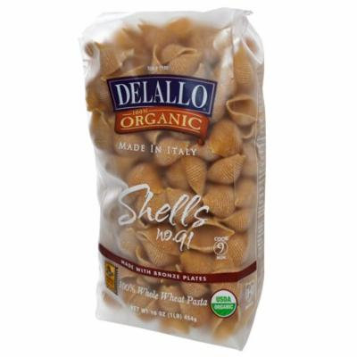 DeLallo, Shells No. 91, 100% Organic Whole Wheat Pasta, 16 oz (pack of 6)
