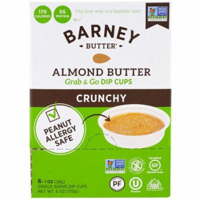 Barney Butter, Almond Butter, Grab & Go Dip Cups, Crunchy, 6 Single-Serve Dip Cups, 1 oz (28 g) Each(pack of 1)