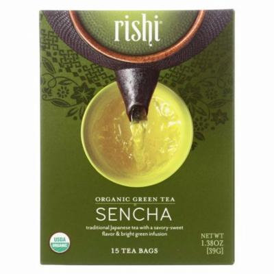 Rishi Organic Green Tea - Sencha - Pack of 6 - 15 Bags