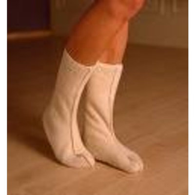 Adult Bed Socks in Organic Merino Wool, Soft Grey, size Large (pair)