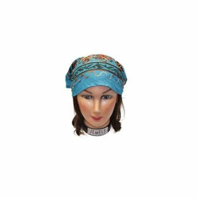 Floral Band Embroidery Headbands / Head wrap / Yoga Headband / Head Sarf / Best Looking Head Band for Sports or Fashion, or Exercise (Blue)