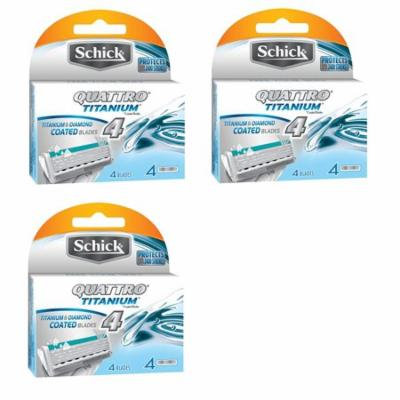 Schick Quattro Titanium Refill Cartridges - 12 Count + Schick Slim Twin ST for Dry Skin