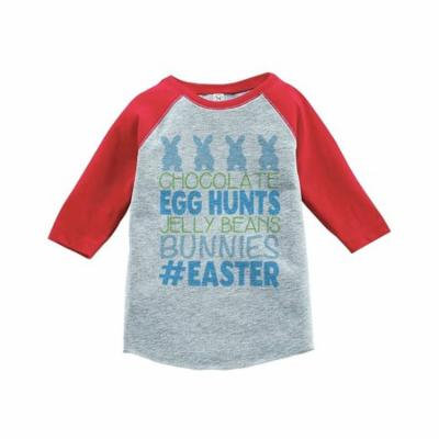 Custom Party Shop Baby Boy's #Easter Happy Easter Red Raglan - 3T