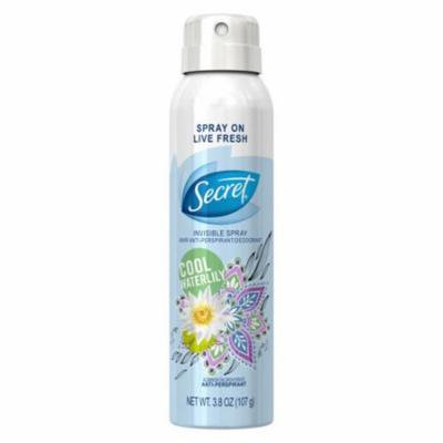 Secret Invisible Spray Cool Antiperspirant and Deodorant, Waterlily, 3.8 oz